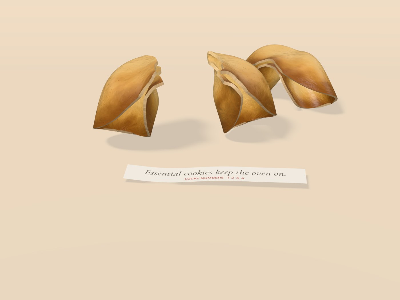 A fortune cookie broken in two beside its paper slip