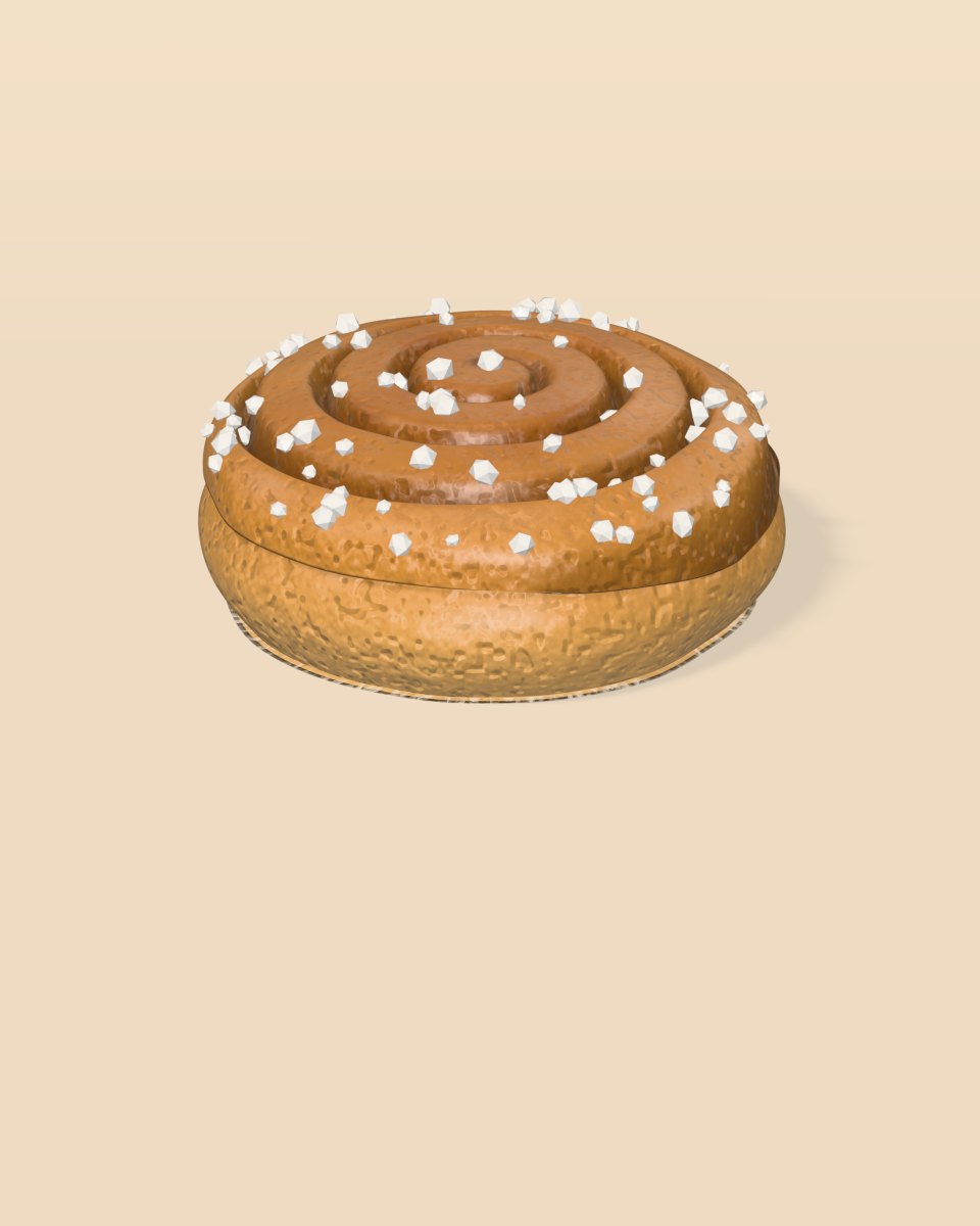A cardamom swirl bun with pearl sugar