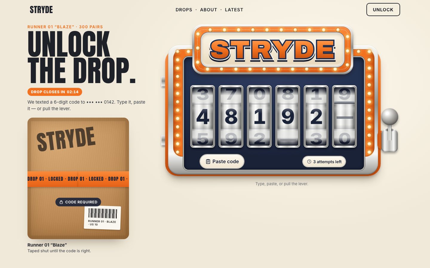 The slot machine with 4 8 1 9 2 on its reels and the chrome lever pulled most of the way down.