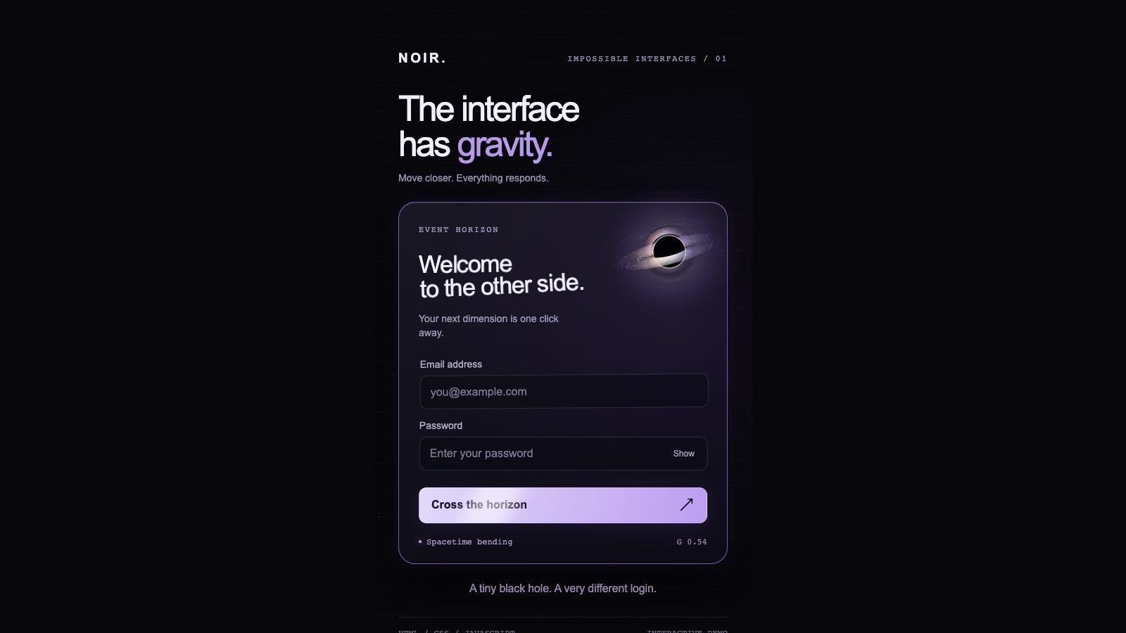 Event Horizon running in the browser