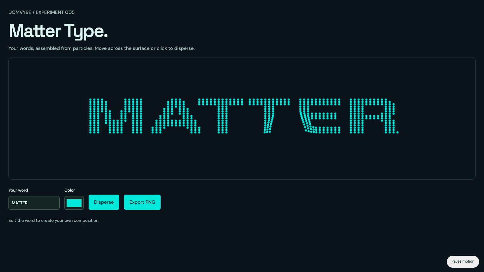 Matter Type in the browser