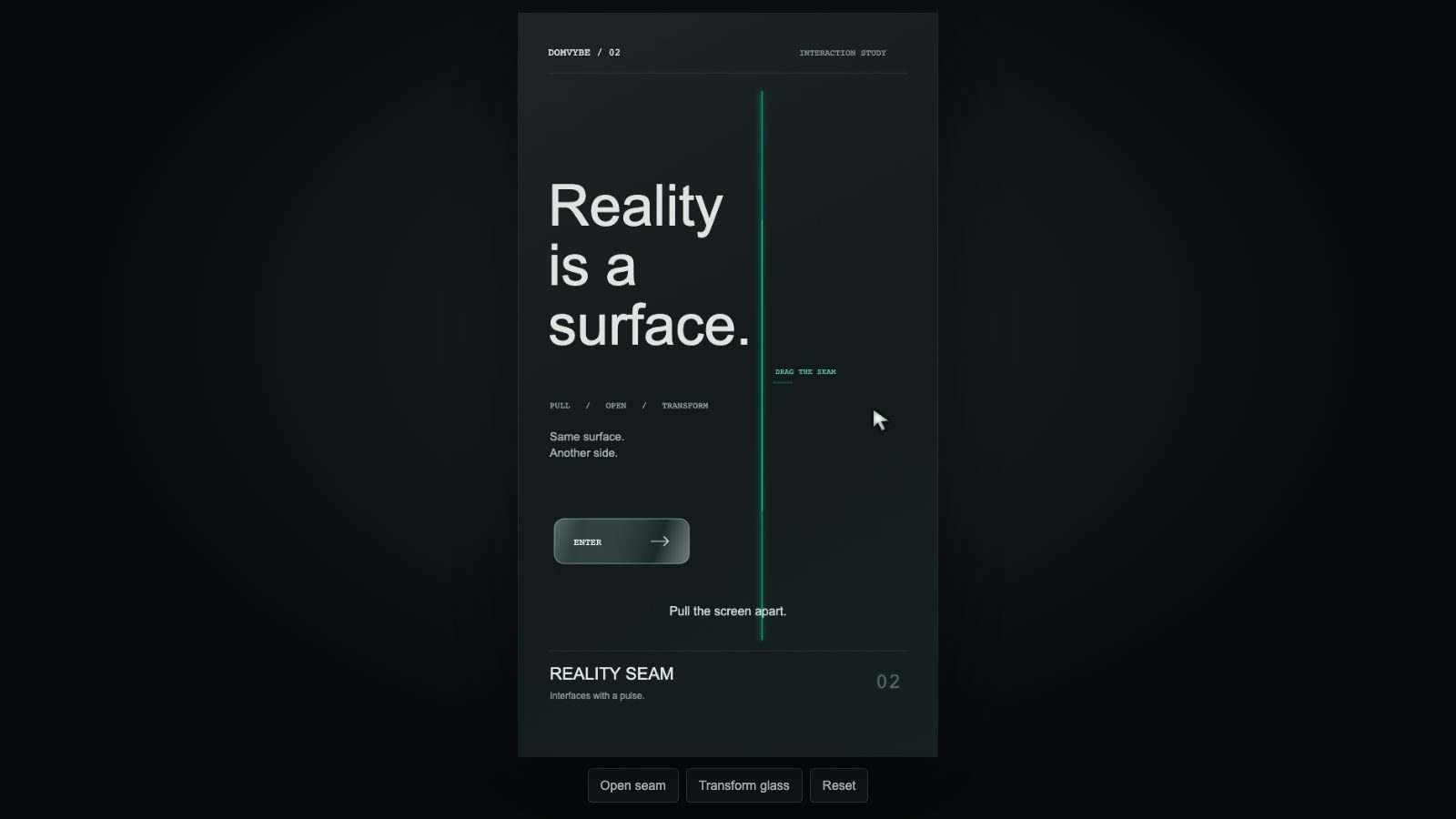 Reality Seam running in the browser